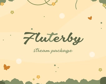Fluterby Butterfly Stream Pack | Animated Overlay, Alerts, Panels (Twitch, YouTube)