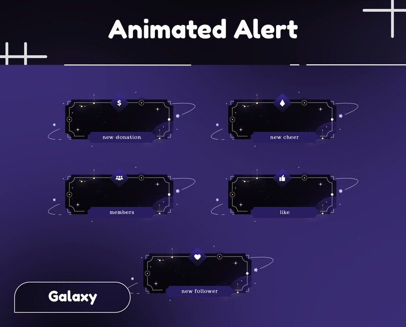 Astro Space Animated Stream Package/Transition/Stream Overlay/Panels/Sky/Simple/Aesthetic/Galaxy/Cute Theme/Celestial/Cozy/Outer Space Style image 6