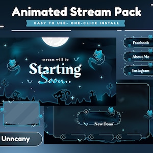 Grave Scape Animated Stream Package - Stream Overlay/Gaming Overlay/Halloween Stream Overlay/Spooky Twitch Package/Gothic Stream Overlays/