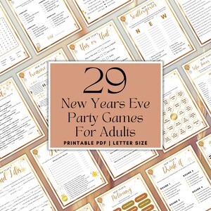 29 New Years Eve Games | New Years Games For Adults Kids Family Group | Instant Download | New Years Games Printable | New Years Party Games
