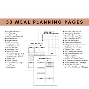 Meal Planner Printable | Recipe Template | Recipe Card | Weekly Menu ...