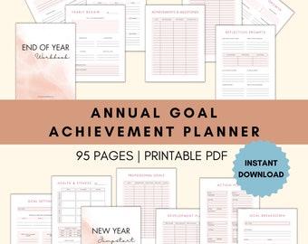 Goal Setting | Goal Tracker Printable | Productivity Planner | Goal Journal | Instant Planner Download | Fitness Goal Planner Printable