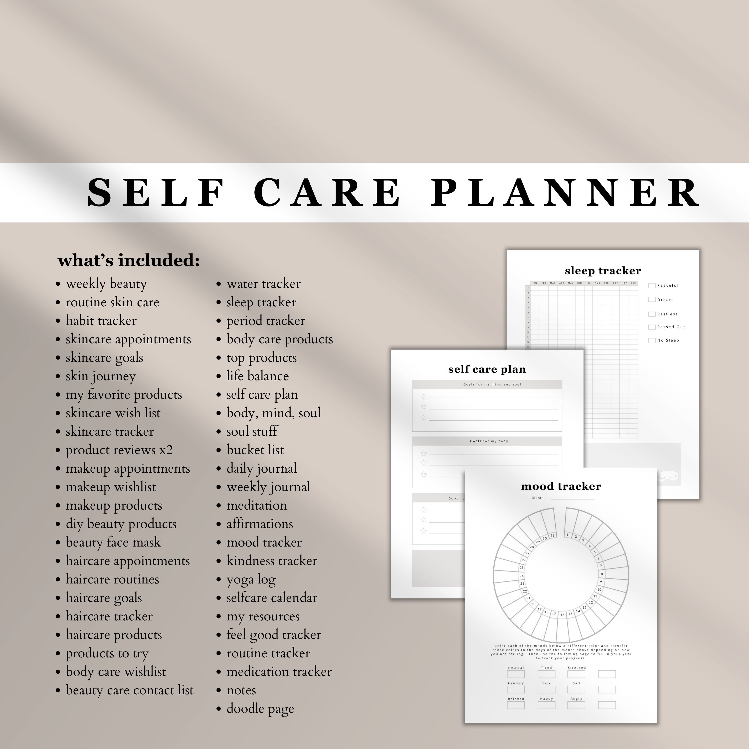 Self Care Planner | Self Love Journal | Wellness Journal | Anxiety ...