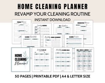 Cleaning Checklist | Home Management Binder | Cleaning Planner | Life Binder | Household Planner | Weekly House Chores | Cleaning Schedule