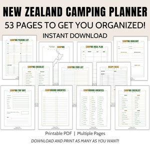 NZ Camping Planner | Instant Download | Camping Printable | Planner Printable | Adventure Journal | Travel Planner | Digital Download