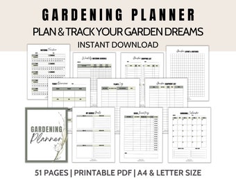 Gartenplaner | Gartenbuch Binder | Garten Tracker | Gartenarbeit Organizer | Gemüsegarten | Pflanzenpflege Planer | Gartenarbeitsbuch
