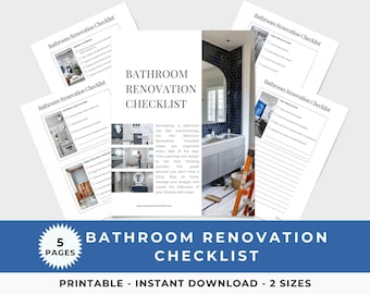 Checkliste für die Badezimmerrenovierung, unverzichtbarer DIY-Hausplaner, Remodel-Anleitung, druckbare Checklisten-Vorlage