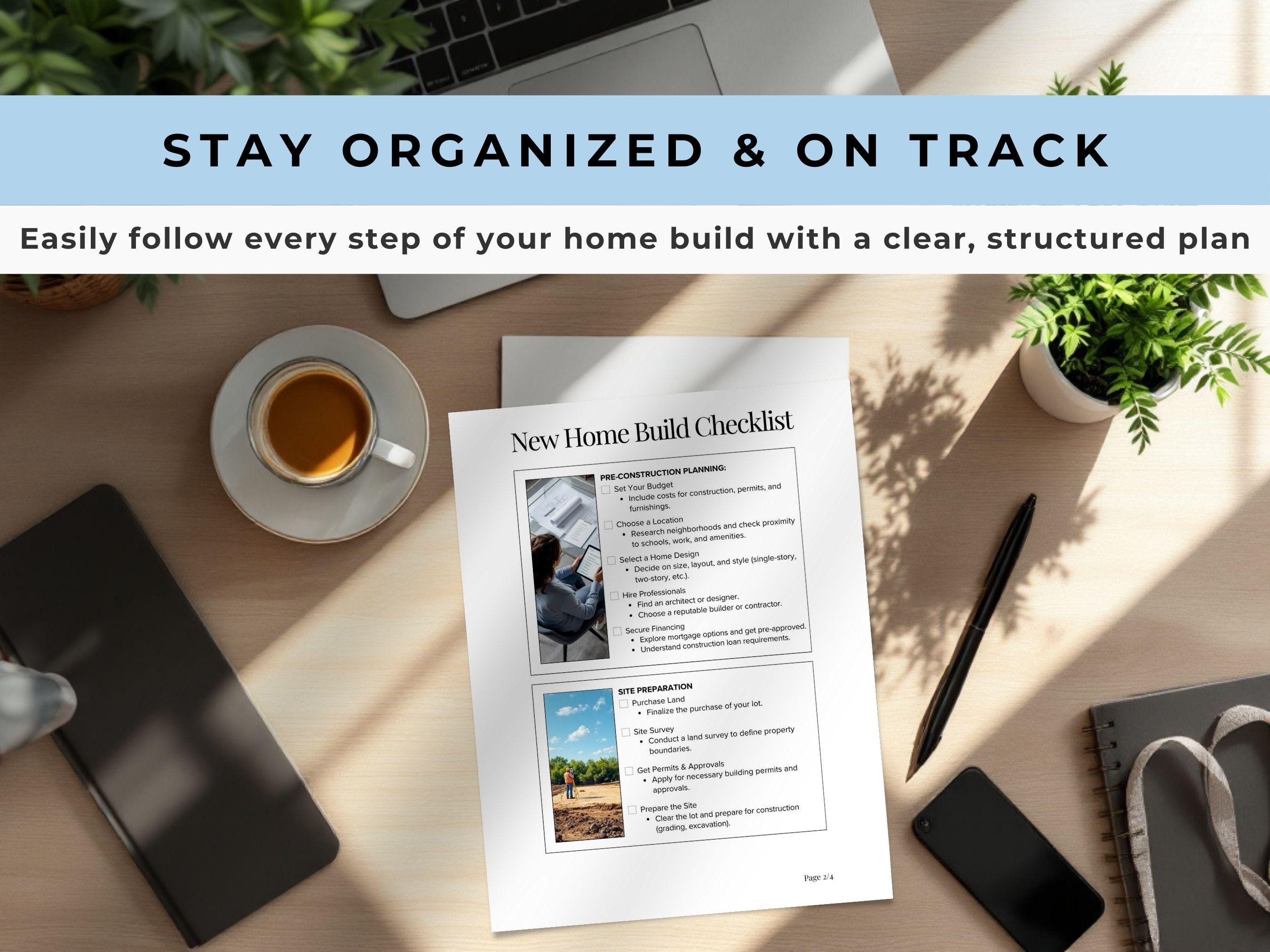New Home Build Checklist, DIY Home Construction Planner, Printable ...