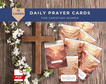 Daily Prayer Cards - Printable Prayer Journal - Christian Affirmation Cards - Instant Download