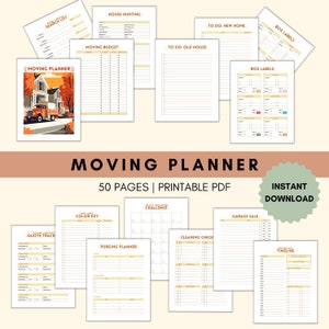 Moving Planner | Room Planner | Real Estate Moving Checklist | Printable Moving To-Do List | Instant Download | Cleaning Planner