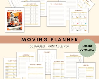 Moving Planner | Room Planner | Real Estate Moving Checklist | Printable Moving To-Do List | Instant Download | Cleaning Planner