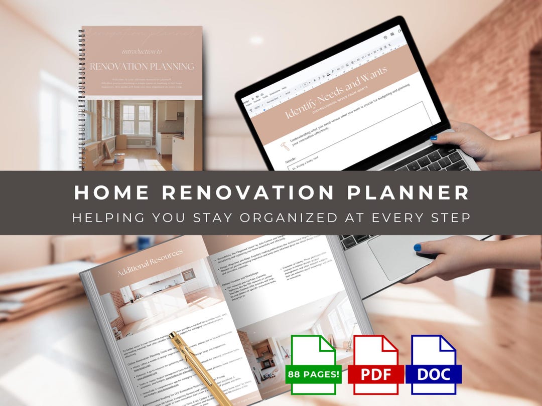 Home Improvement Planner Template | Renovation Checklist | Printable ...