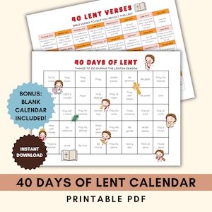 Lent For Kids | Family Lent Activity | Easter Activity For Kids | Ash Wednesday | 40 Days Lent Countdown Calendar | Lenten Calendar