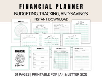 Expenses Tracker | Budget Template | Financial Planner Printable | Portrait Budget Planner | Digital Budget Planner | Bill Trackers