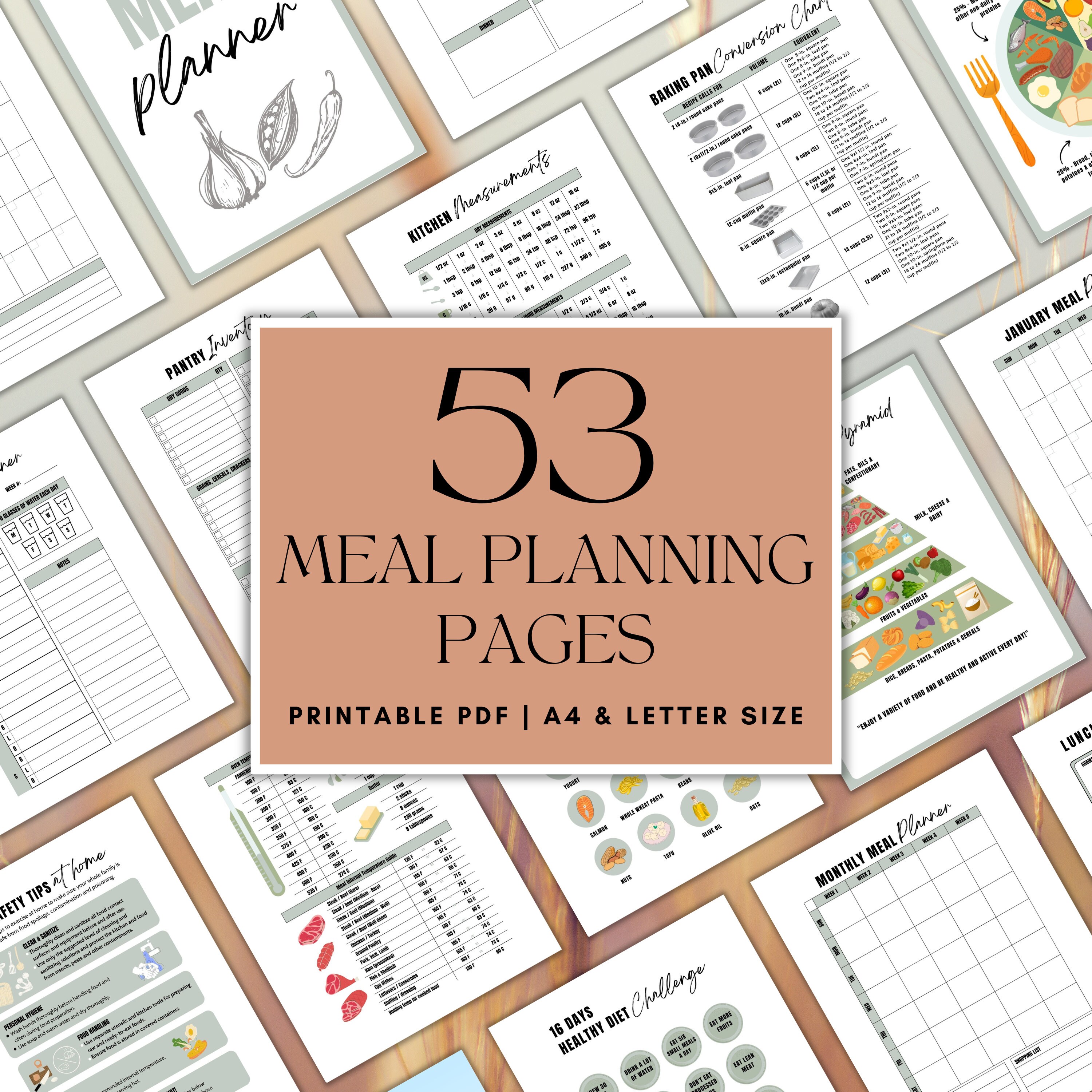 Meal Planner Printable Recipe Template Recipe Card - Etsy
