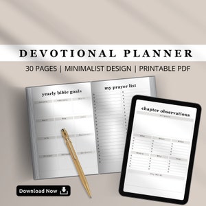 Faith Planner | Bible Journaling Inserts | Christian Planner | Digital Daily Devotional Planner | Prayer Journal | Printable Bible Journal