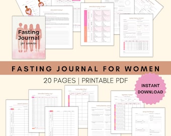 Intermittent Fasting Tracker | Monthly Fasting Tracker | Fasting Printable | Intermittent Fasting Journal | Fitness Tracker Planner