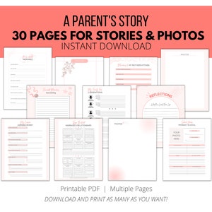 Parent&#39;s Story | Grandparent&#39;s Story | Printable PDF | Instant Download | Family Tree