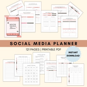 Social Media Planner | Content Planner | Social Media Post Planner | Business Planners | Instagram Planner | Youtube Monthly Planner