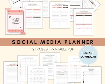 Social Media Planner | Content Planner | Social Media Post Planner | Business Planners | Instagram Planner | Youtube Monthly Planner