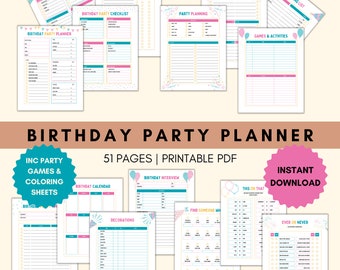 Birthday Party Planner | Birthday Party Organizer | Party Planner Printable | Party Checklist | Kids Birthday | Event Planner