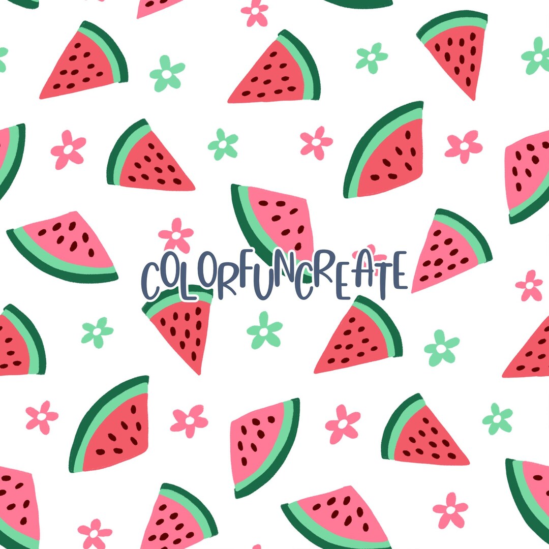 Watermelon Floral Seamless Pattern, Summer Fruit Pattern for Fabric and ...