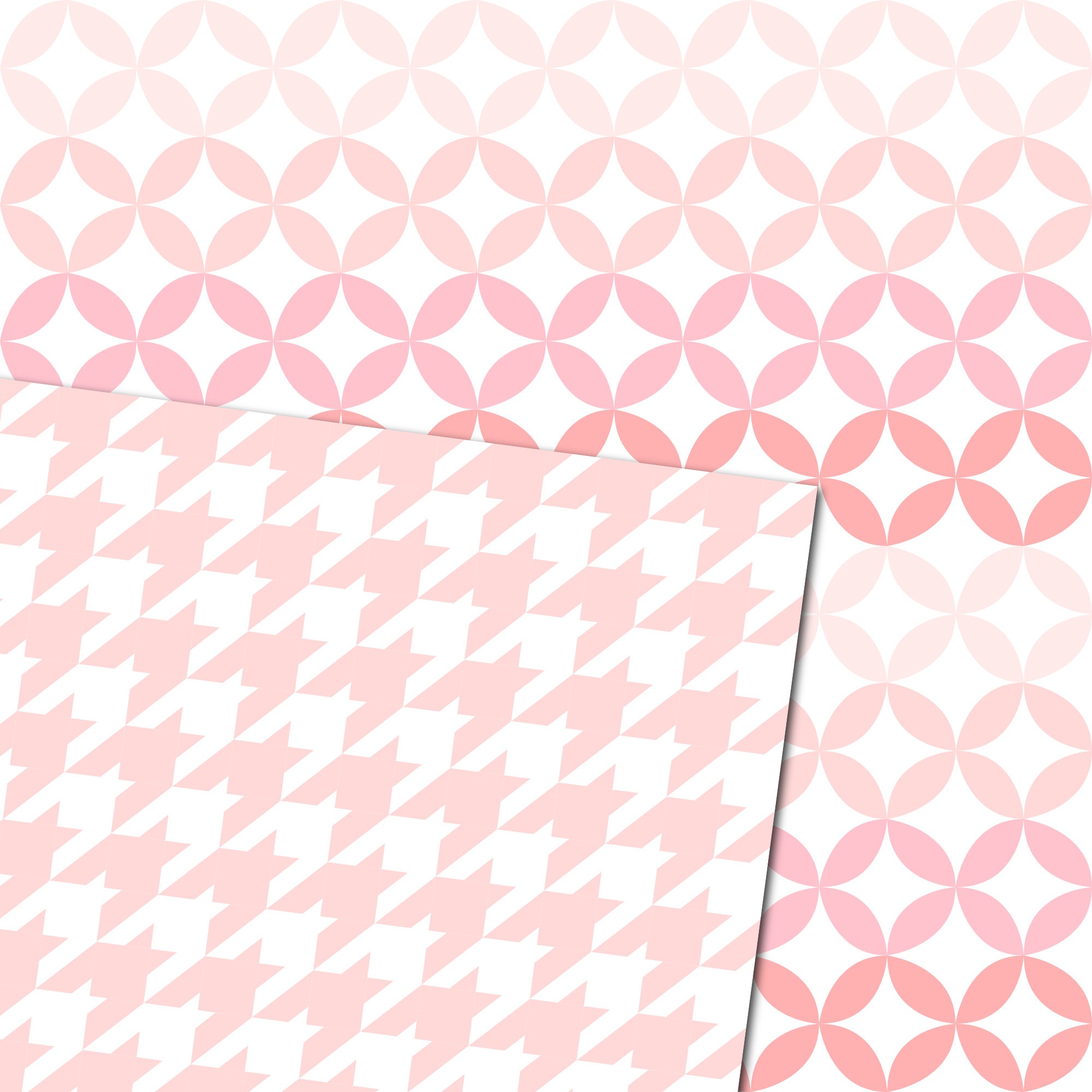 SALE Shades of Pink Digital Papers, Pink and White Digital Paper Pack ...