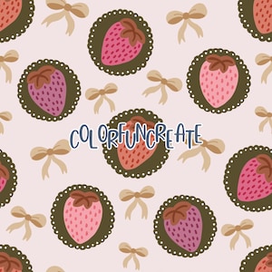 Modèle sans couture rustique avec noeud fraise, papier numérique coquette pour travaux manuels et tissu, motif fruits lunatique, motif fille, téléchargement numérique
