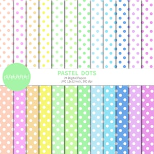 VERKOOP Pastel stippen digitaal papier, kleurrijke stippen digitaal papier, kleurrijk digitaal papierpakket, stip naadloze patronen, plakboekpapier