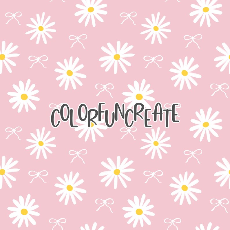 Pastel Daisy Bow Seamless Pattern, Flower Pattern for Crafts and Fabric ...