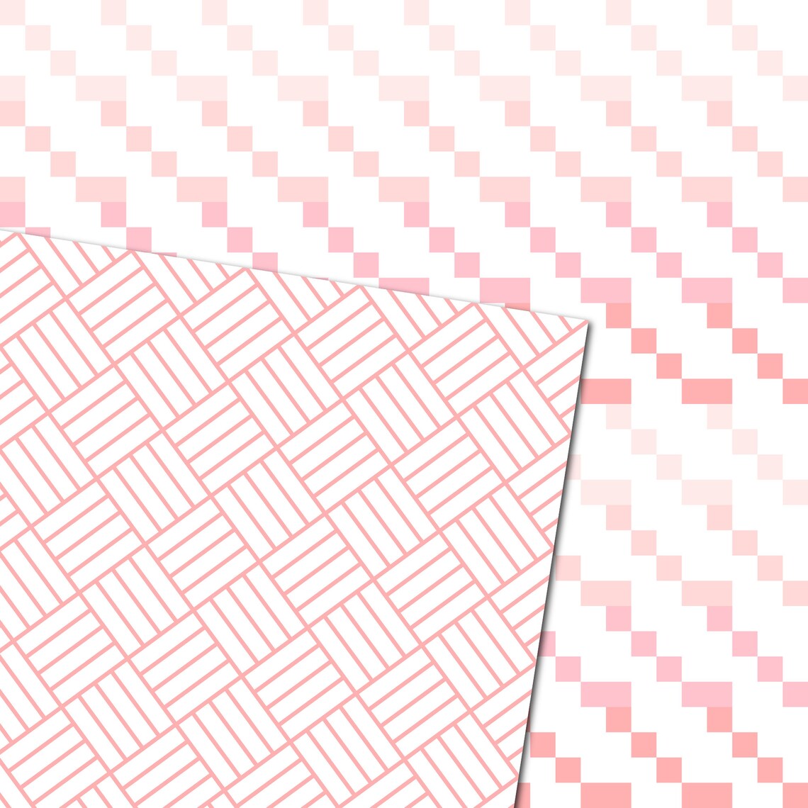 SALE Shades of Pink Digital Papers, Pink and White Digital Paper Pack ...