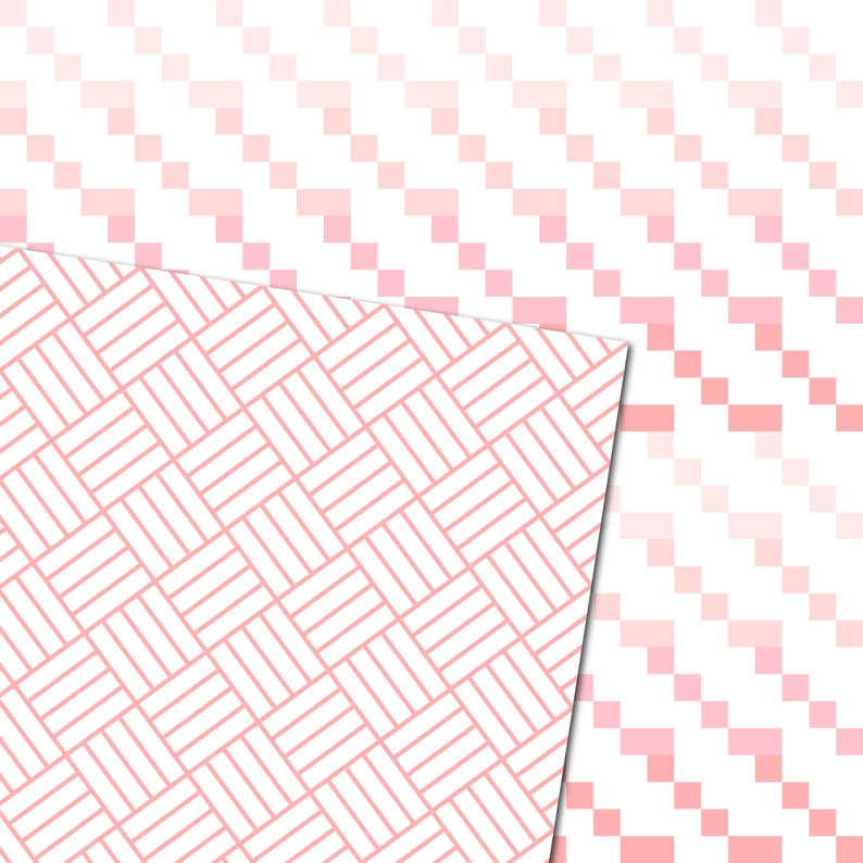 SALE Shades of Pink Digital Papers, Pink and White Digital Paper Pack ...