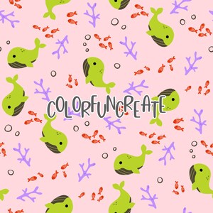 Motif sans couture de baleine rose ludique, motif océan fantaisiste pour enfants et tissu, papier numérique océan, téléchargement numérique