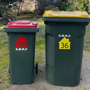 Wheelie Bin House Number - Garbage Bin House Number - Rubbish Bin House Number