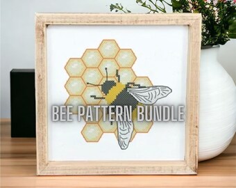 Bee Cross Stitch Pattern Bundle –  Needlework (PDF Pattern)