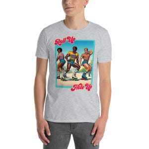 Retro Roller Disco Tee – “Roll Up, Hole Up” | Gay Vintage Skater Aesthetic