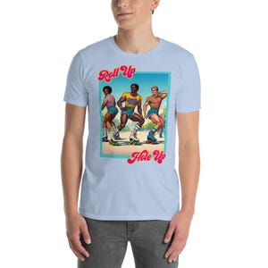 Retro Roller Disco Tee – “Roll Up, Hole Up” | Gay Vintage Skater Aesthetic