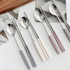 Pastel Colors Korean Chopsticks and Spoon