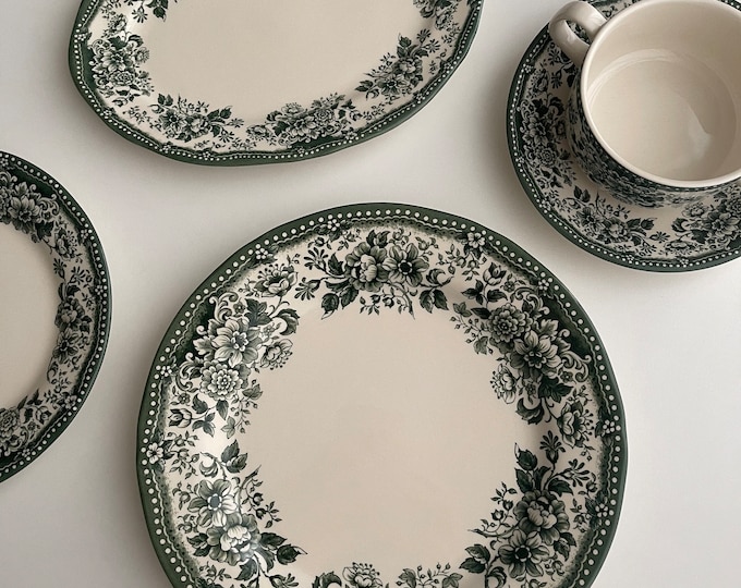 Claytan Dinnerware | Vintage Style | Ceramic Plates | Soup Bowls & Saucer