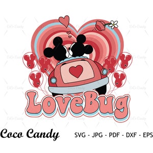 Feliz San Valentín SVG / Love Bug SVG / Corazón Svg / Valentine Svg / Valentine Cars Svg / Cortar archivo para Cricut SVG / Silhouette Cut File