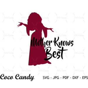 Moeder weet het beste SVG | Moeder Gothel SVG | Citeer SVG | T-shirt ontwerp SVG | Bestanden knippen voor Cricut | Sihouette gesneden bestand