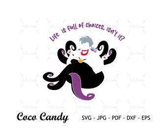 Ursula SVG / Elección de vida Svg / Villano Svg / Cita divertida Svg / Diseño de camiseta Svg / Archivos de corte para Cricut