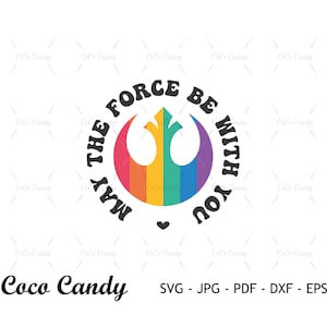 Arcobaleno Star Wars Svg / Stars Wars BB8 Svg / Pride Svg / Citazione divertente Svg / Tshirt Design Svg / File di taglio per Cricut SVG