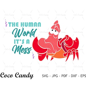 Sebastian SVG / Sirenetta Svg / Sirena Svg / Citazione SVG / Tshirt Design Svg / Taglia file per Cricut / Sihouette Taglia File