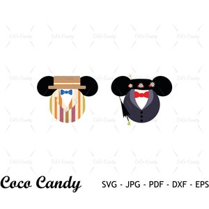 Marry Poppin Ohr-Bundle-Svg | Lustige SVG | Maus Ohr SVG | T-Shirt Design geschnitten Datei | Schneidedatei für Cricut SVG | Silhouette-Schnittdatei