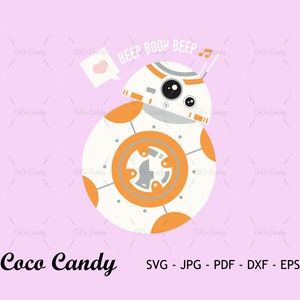 Beep Boop Beep SVG | Bb8 SVG | Coração Svg | Dia dos Namorados SVG | Guerra nas Estrelas SVG | Citação engraçada Svg | Cortar arquivo para Cricut SVG | Arquivo de corte de silhueta