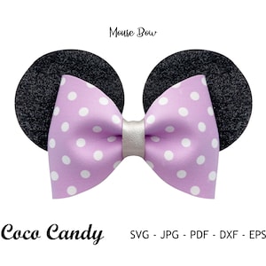 Mouse Pinch Bow Template SVG: Hair Bow Cut File (Digital Download)