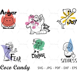 Inside Out SVG |Anger SVG | Fear SVG | Inside Out SVG | Joy SVG | Quote SVG | Tshirt Design SVG | Pliki do cięcia dla Cricut | Plik do cięcia sylwetki