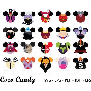 Paquete de orejas de villano Svg / VillainSVG / Oreja de ratón SVG / Clipart de villano / Cita divertida Svg / Diseño de camiseta Svg / Archivo de corte para Cricut