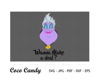 Hacer un trato SVG / Ursula SVG / Villano Svg / Cita SVG / Diseño de camiseta Svg / Archivos de corte para Cricut / Archivo de corte Sihouette